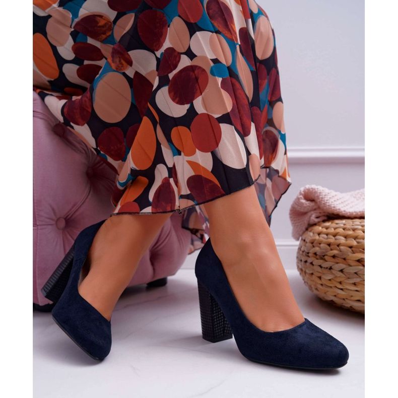 Bombas femininas Sergio Leone PB200 camurça azul marinho selva 2