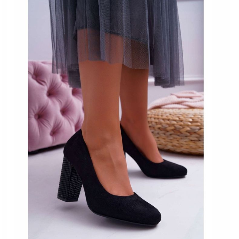 Bombas femininas Sergio Leone PB200 camurça preta Selva preto 1