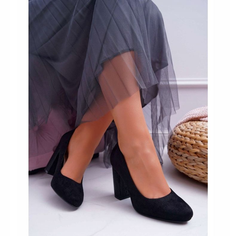 Bombas femininas Sergio Leone PB200 camurça preta Selva preto 2