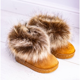 FRROCK Botas de neve para crianças com pele de camelo pequena raposa castanho 2