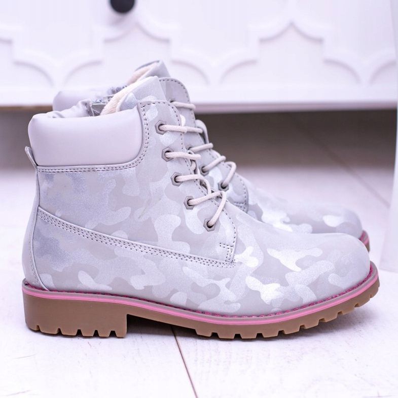 EVE Botas juvenis cinza quente infantil Trappers MoroStyle 2