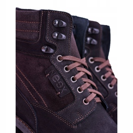 Botas quentes masculinas Neex de couro preto Grigor 1