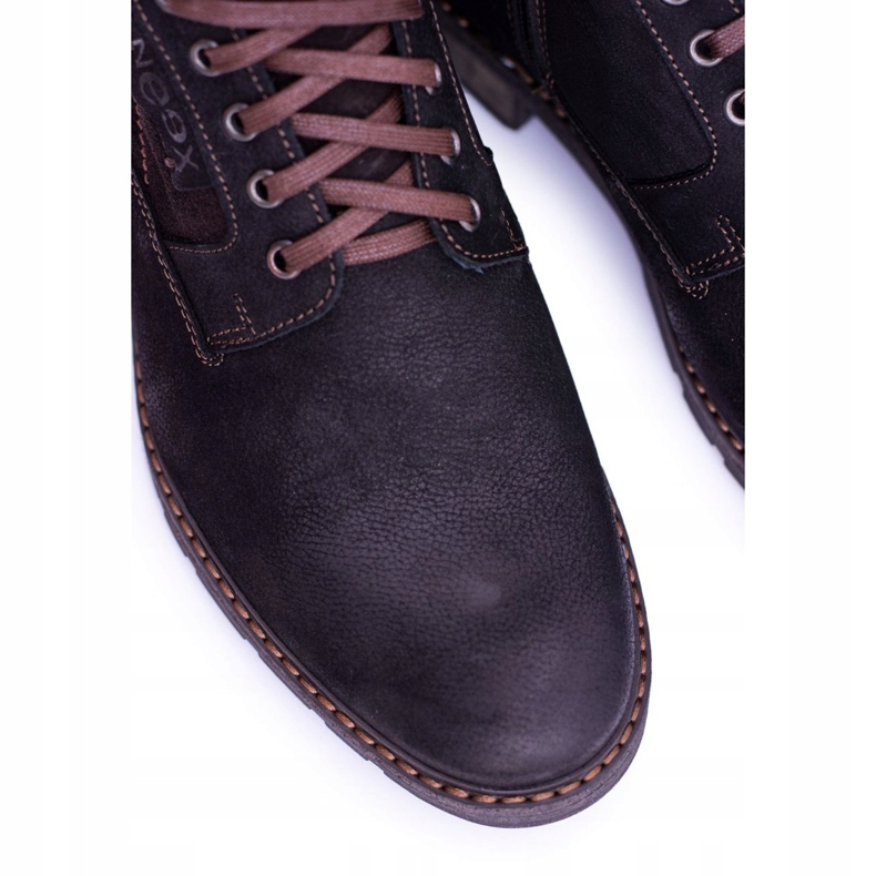 Botas quentes masculinas Neex de couro preto Grigor 2