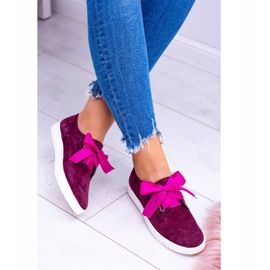 Butmil Tênis feminino de couro marrom vermelho 2