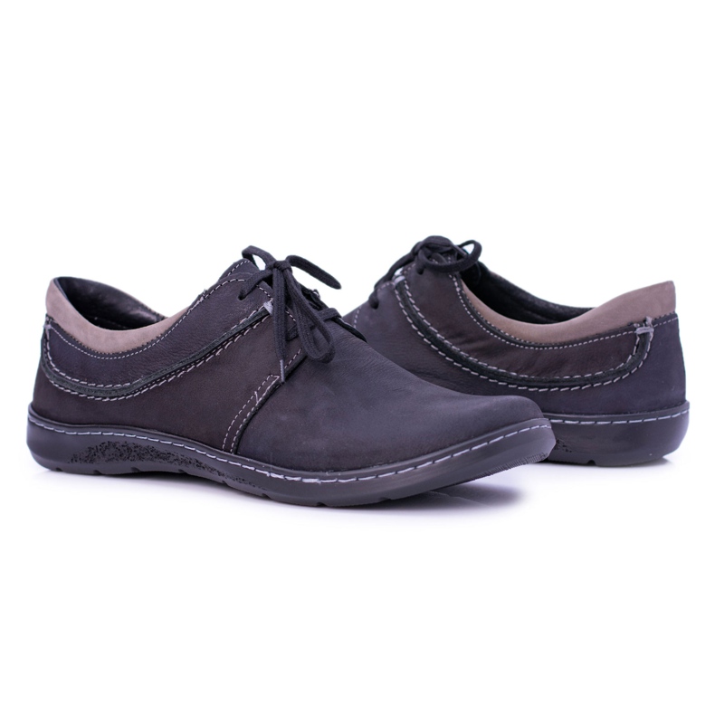 KOMODO Sapatos fuego de couro preto masculino 1