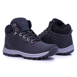 Ax Boxing Sapatos de trekking intensos masculinos negros com lã preto 1