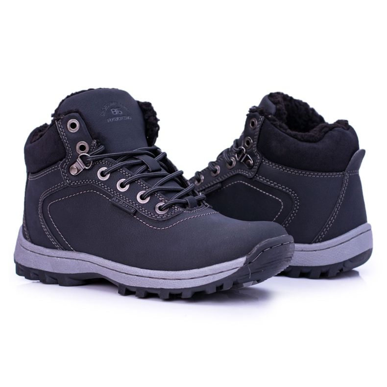 Ax Boxing Sapatos de trekking intensos masculinos negros com lã preto 1