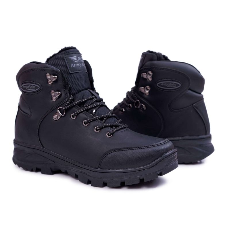 Ax Boxing Sapatos de trekking masculinos Black Hear com pele preto 1