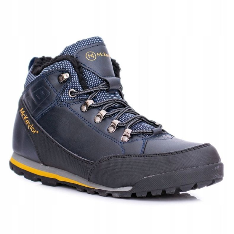 Mckeylor Tênis masculino de caminhada azul marinho com lã reflex azul-marinho 1