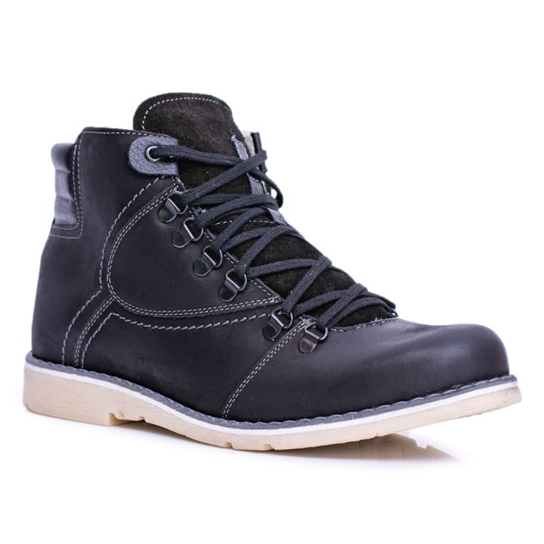 Botas masculinas pretas de couro quente Komodo 733 preto 1