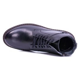 Iguana Botas quentes de couro preto masculino Devenor 1