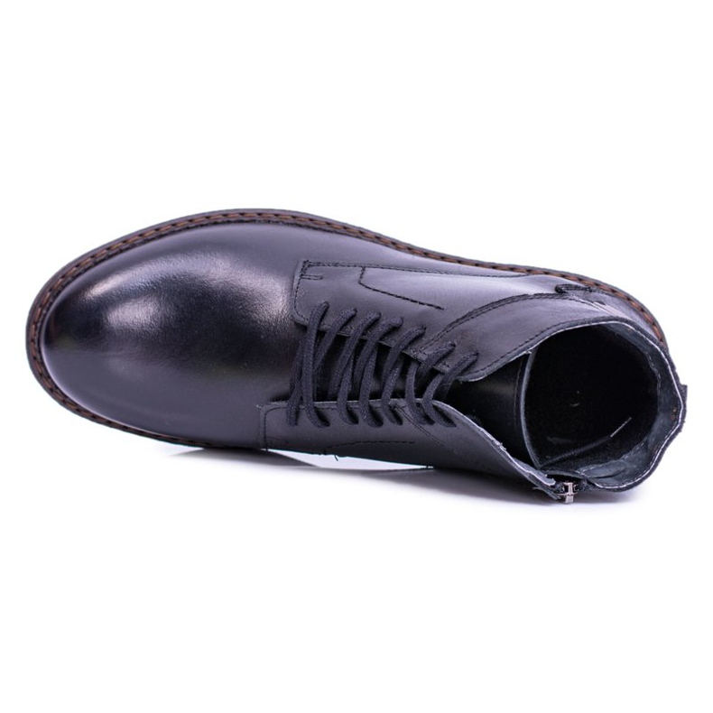 Iguana Botas quentes de couro preto masculino Devenor 1