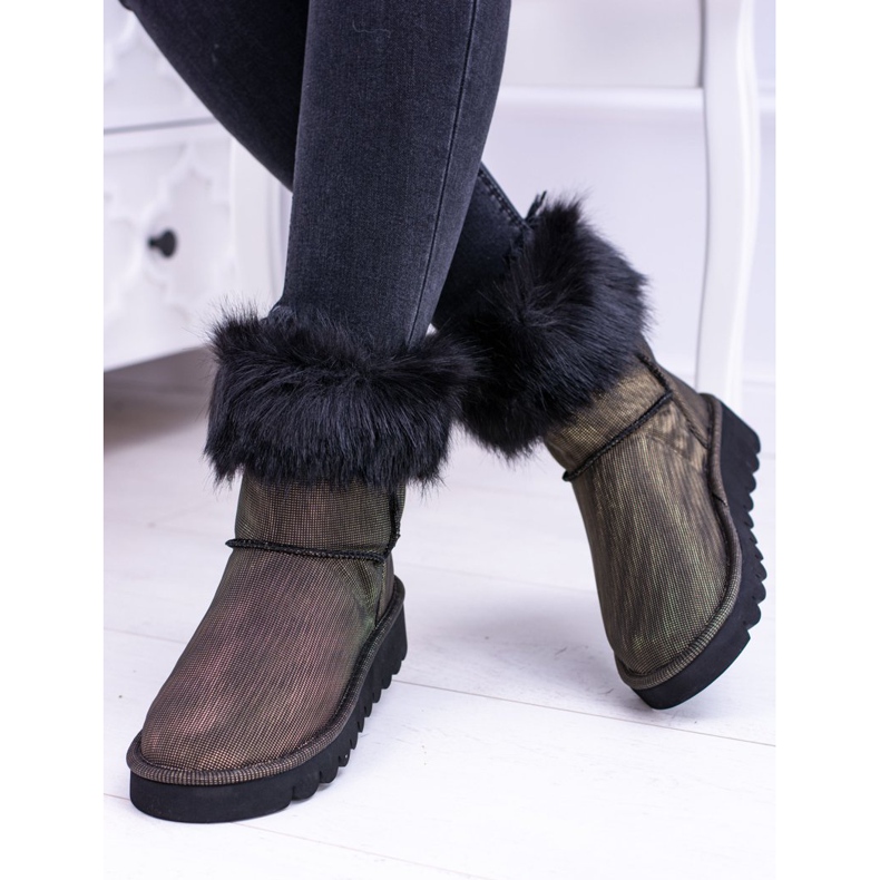 Moow Botas de alta neve femininas com peles Fourrure multicolorido amarelo 1