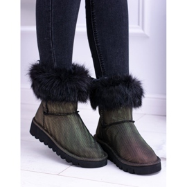 Moow Botas de alta neve femininas com peles Fourrure multicolorido amarelo 2