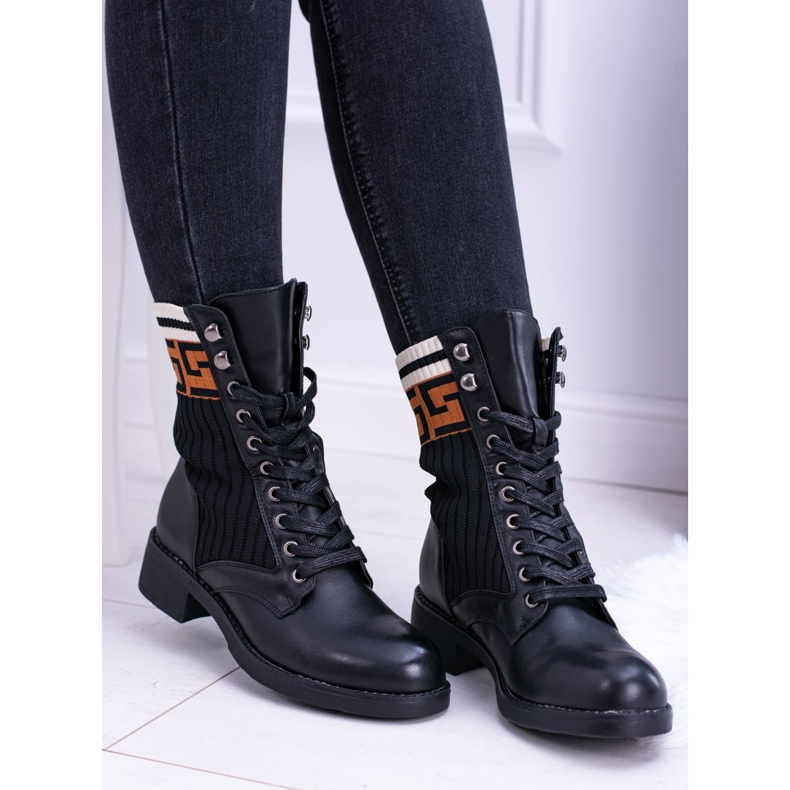 Botas meias pretas herse feminino preto 2