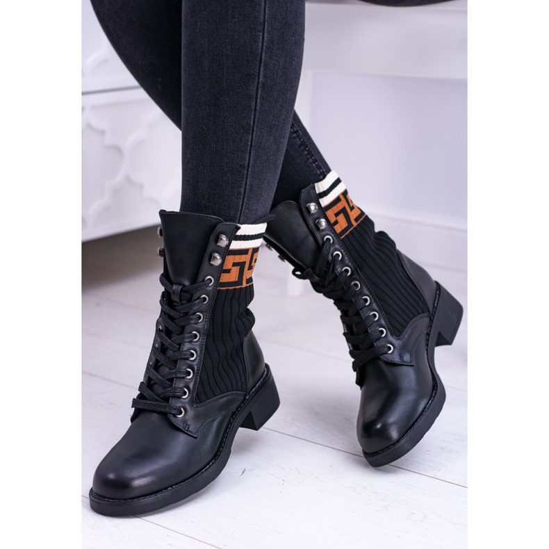 Botas meias pretas herse feminino preto 1
