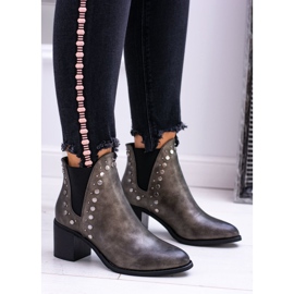 FRERY Botas femininas Botas Jodhpur Rebites Savage cinza 2