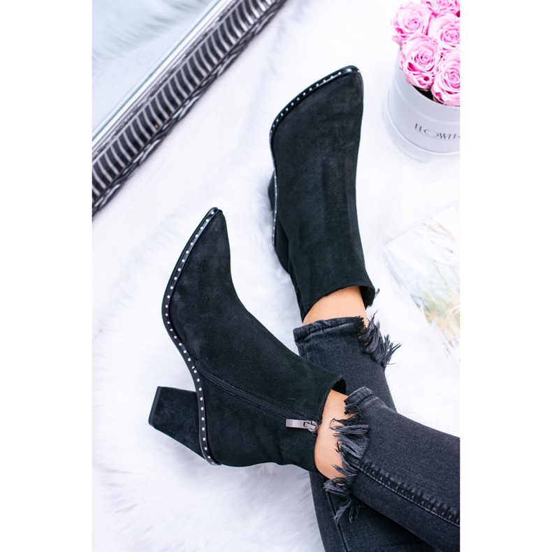 Deoni Botas femininas de couro com zíper preto Sonoma 1