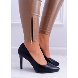 Sapatos de salto alto feminino Sergio Leone Preto fosco Misawu 1