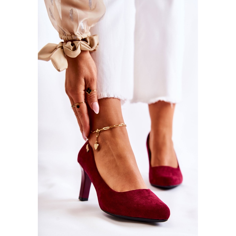 Sapatilhas femininas Sergio Leone Burgundy Suede Orsola vermelho 1