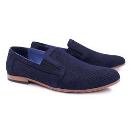 Mocassins deslizantes masculinos azul marinho Bednarek Munero 1