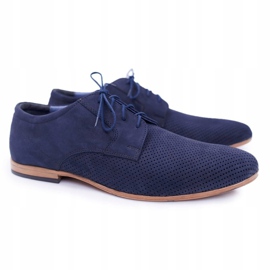 Bednarek Polish Shoes Brogues masculino Bednarek Nubuck Openwork azul marinho Hermes azul-marinho 1