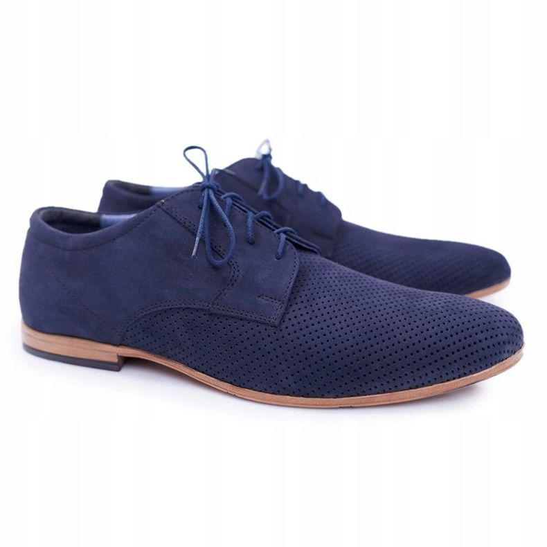 Bednarek Polish Shoes Brogues masculino Bednarek Nubuck Openwork azul marinho Hermes azul-marinho 1