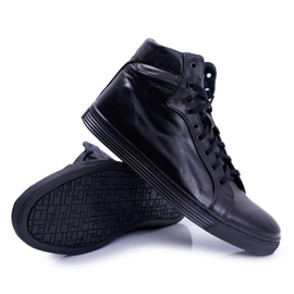 Bednarek Polish Shoes Tênis de couro masculino Bednarek Black Edys preto 4