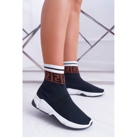 Calçados esportivos femininos meia alta prensa preta preto multicolorido 1