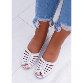 Feminino Ballerinas Maciejka Couro Open Toes 03497-59 branco 2