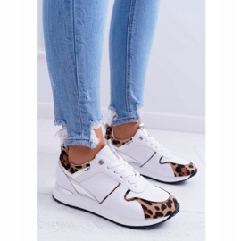 Sapatos esportivos femininos com padrão leopardo branco Fippo 2