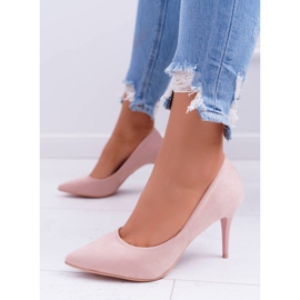 Bellucci Stilettos camurça feminino em spitz rosa creme 1