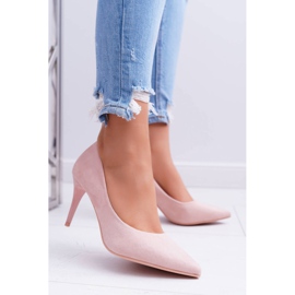Bellucci Stilettos camurça feminino em spitz rosa creme 2