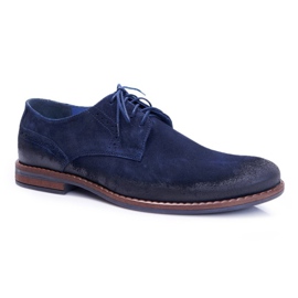 Brogues masculino casual couro Nikopol azul marinho Lajos 1