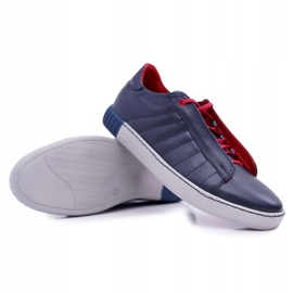 Bednarek Polish Shoes Calçados masculinos Brogues Bednarek esportivos de couro sem malha azul marinho Geos 4