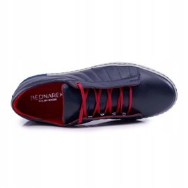 Bednarek Polish Shoes Calçados masculinos Brogues Bednarek esportivos de couro sem malha azul marinho Geos 3
