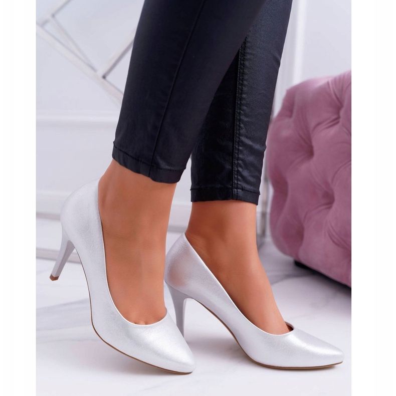 Stilettos feminino Sergio Leone 1399 Silver Greca cinza 2