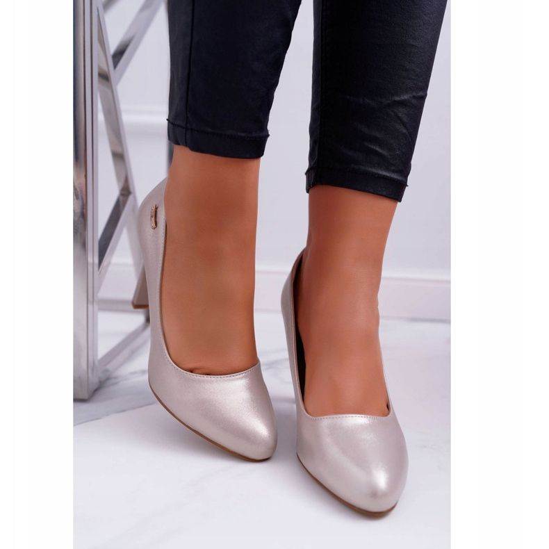 Sapatos de salto feminino Sergio Leone 1457 Golden Campbell dourado 2