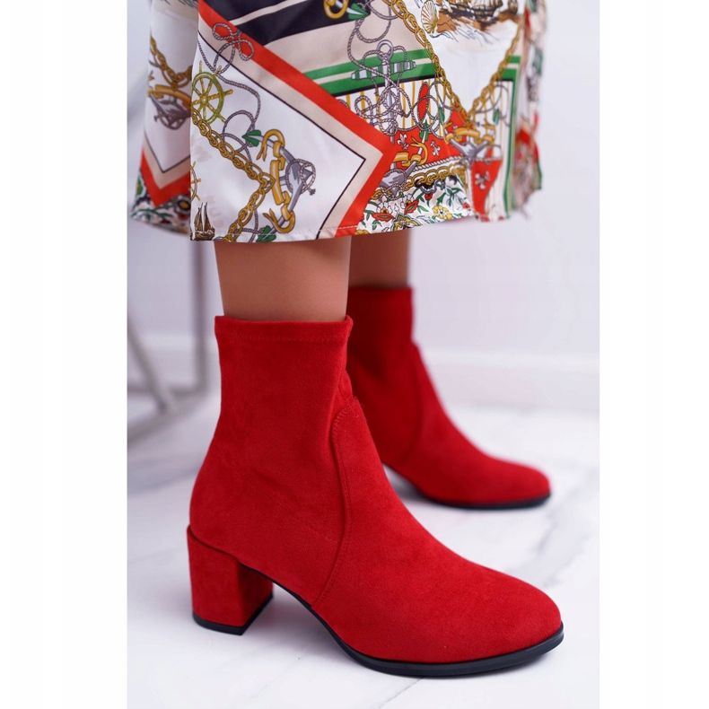 Botas femininas de salto alto Sergio Leone Slip-on vermelho LikeStar 1