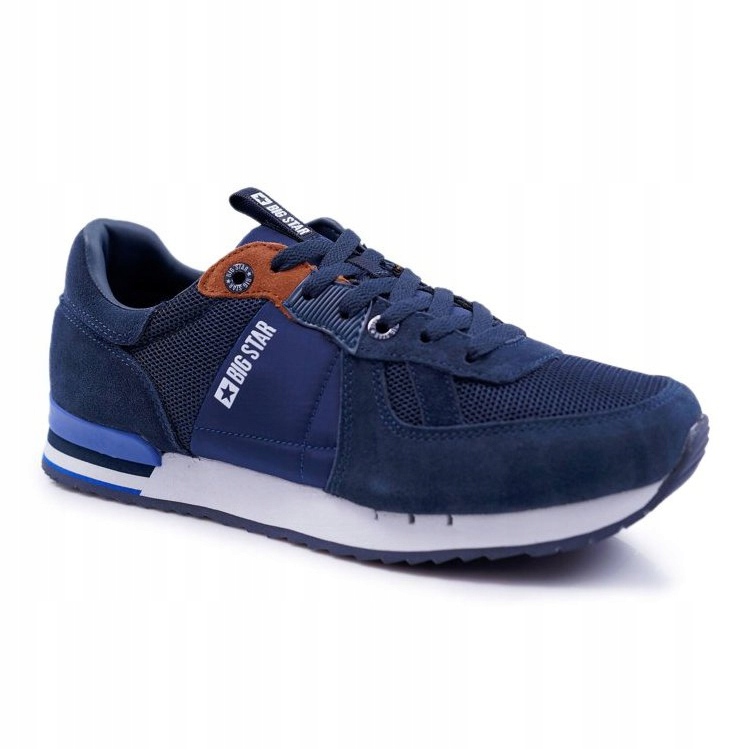 Sapatas esportivas masculinas Big Star camurça couro azul marinho DD174321 2