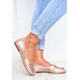 Bailarinas Maciejka Couro Dourado Feminino 03497-25 2