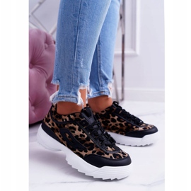 NFR Sapatos esportivos femininos pretos leopardo faqundo castanho multicolorido 1