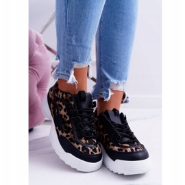 NFR Sapatos esportivos femininos pretos leopardo faqundo marrom multicolorido 2