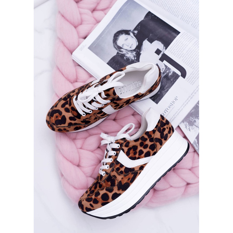 NFR Sapatos esportivos femininos Leopard SportFreak castanho 1