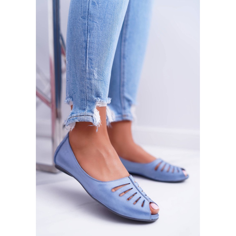 Feminino Ballerinas Maciejka Couro Azul Claro 03497-33 1