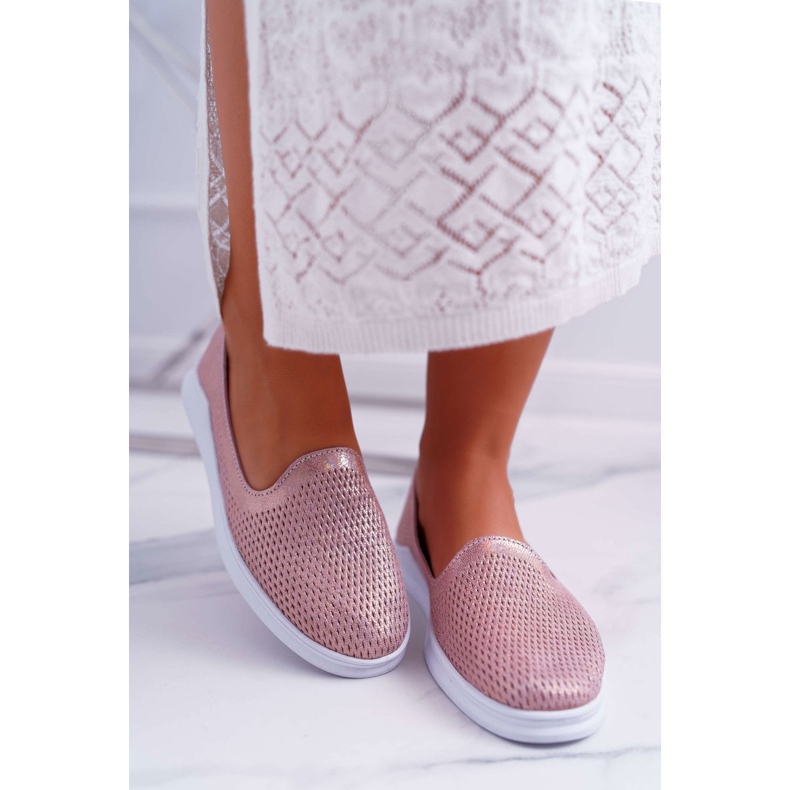 S.Barski Brogues feminino de couro slip-on Lordsy Pink Lordi rosa 2