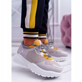 NFR Calçados Esportivos Femininos com Sola Alta Amarela Chillout cinza multicolorido amarelo 1