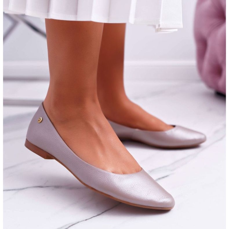 Bailarinas Maciejka Couro Bege Feminino 04100 1