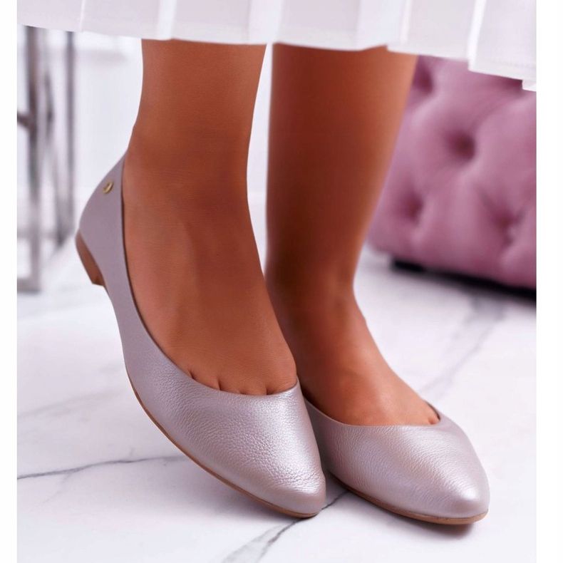 Bailarinas Maciejka Couro Bege Feminino 04100 2