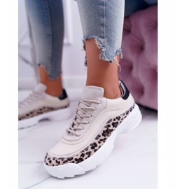 FC1 Sapatos esportivos femininos Leopard Debora bege marrom 1